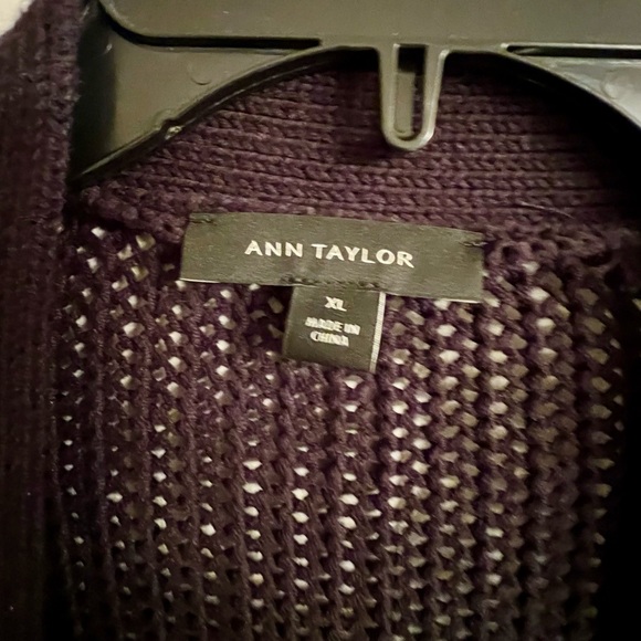 Ann Taylor Mesh Stitch Open Front Cardigan - Picture 5 of 7